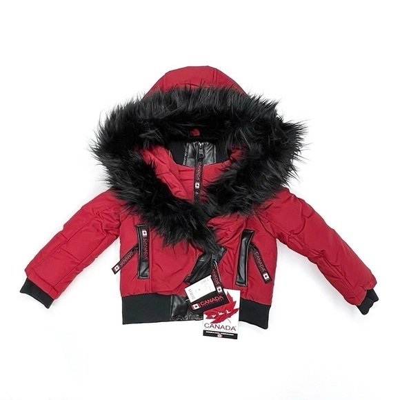 Canada Weathergear Kids Size 4 Winter Puffer Jacket Red Black Waterproof New NWT - Picture 1 of 12